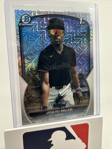 2023 Bowman Chrome Janero Miller 1st Mojo Refractor BCP-184 - Miami Marlins