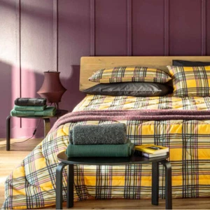 Bassetti WEAVING square and half duvet cover Scottish yellow - Picture 1 of 1