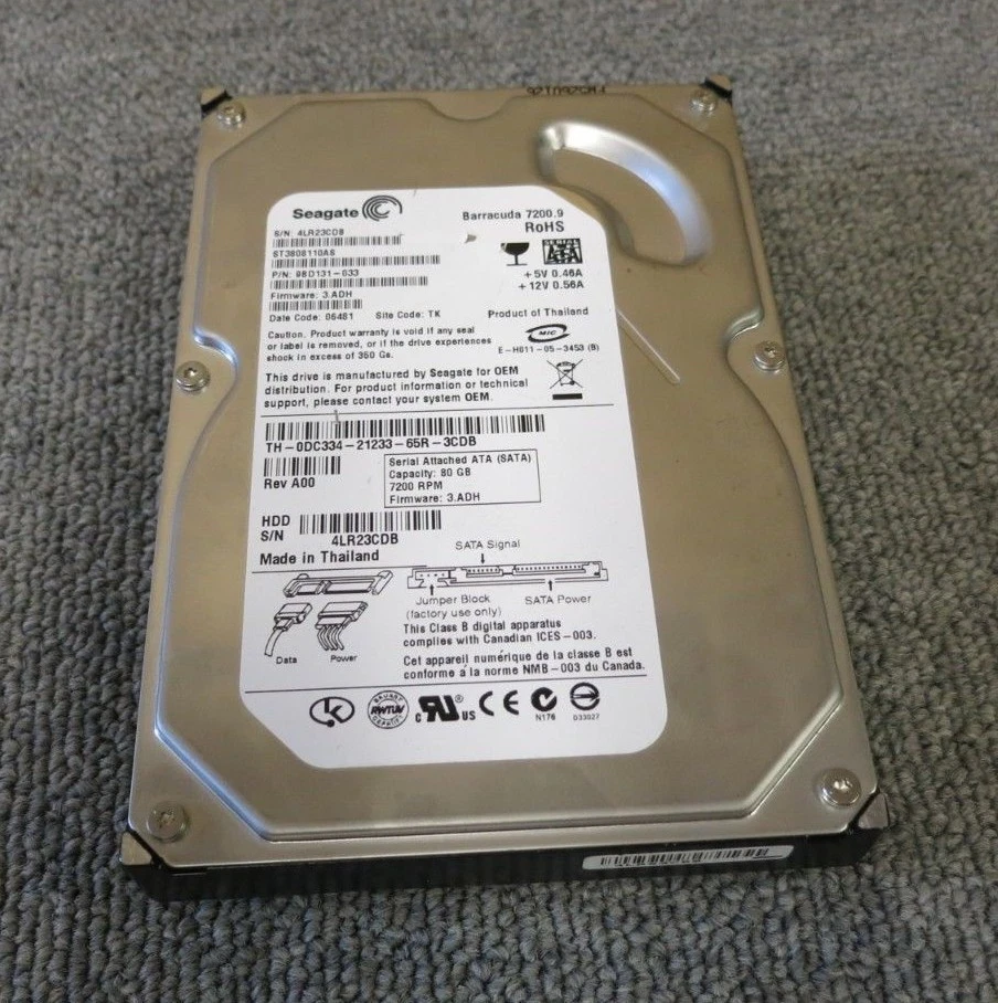 Seagate ST3808110AS 9BD131-033 Barracuda 7200.9 80GB 7200RPM 8MB 3.5" SATA HDD - Image 1 of 4