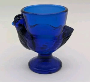 1 taza de huevo o soporte para palillo de dientes de vidrio azul cobalto Luminarc hecho en Francia pollo - Imagen 1 de 6