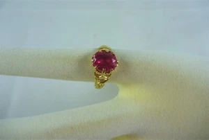 FABULOUS ANTIQUE VINTAGE ESTATE 22 CT YELLOW GOLD RUBY RING ST #19156 - Picture 1 of 4