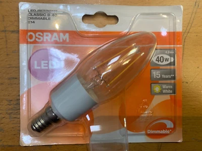OSRAM LED RETROFIT CLASSIC B 40 4,5W=40W E14 KERZE 2700K Warm White 470lm DIM - Bild 1 von 2