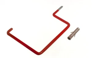 10 x Ganci utilità da parete a vite rivestiti in plastica rossa - NUOVO Onestopdiy - Foto 1 di 1