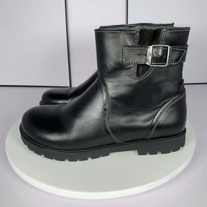 Birkenstock Womens Stowe Boots Gray Black Oiled Leather Ankle Moto Chukka,38 New - Picture 1 of 24