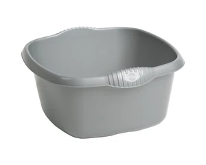 Silver 32 cm Square Washing Up Plastic Sink Bowl For Kitchen Basin Home UK - Picture 1 of 6