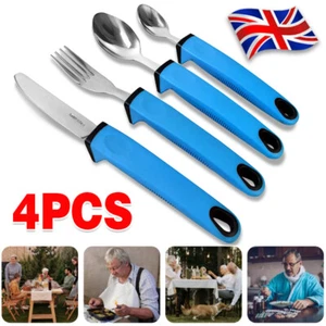 Elderly Aid Cutlery Sets Eating Easy Grip Disabled Utensil Spoon Fork Arthritis - Picture 1 of 9
