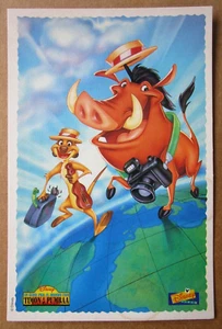 Cartolina DISNEY - IN GIRO PER IL MONDO CON TIMON E PUMBAA - 2° Tipo - Anni '90 - Picture 1 of 2