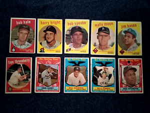 1959 Vintage Topps High #507-572 Skowron Covington Pierce Moon Baseball Lot 10