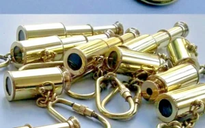Lot Of 20 PCs Brass Nautical Vintage Style Telescope Chain Key Ring Gifts Item - Picture 1 of 8