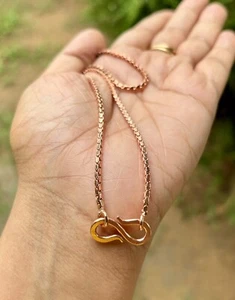 26 inch Pure Copper Square Popcorn Chain Necklace, Healing Copper Jewelry - Picture 1 of 4