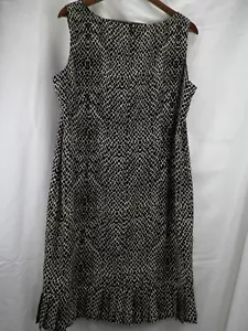 Danny & Nicole By New York Snakeskin Black White Sleeveless Dress Fit Size 16P - Picture 1 of 6