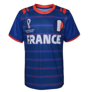 2022 France FIFA World Cup Qatar Youth Jersey Officially Licensed Choose Size - Picture 1 of 8