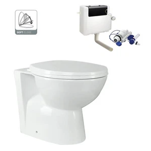 Pronto Back To Wall Toilet Pan BTW With Soft Close Seat And Concealed Cistern - Picture 1 of 10