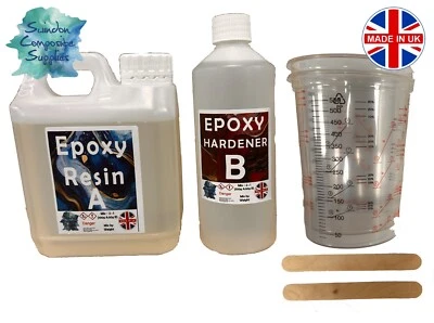 Clear Epoxy Resin - Clear Like water - 150g,375g,750,1.5kg, 3Kg & 7.5kg  - Image 1 of 4