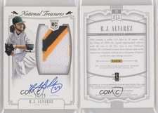 2015 National Treasures Material Signatures Gold /25 RJ Alvarez Rookie Auto RC