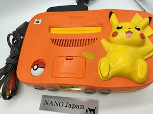 Pokemon Pikachu Nintendo 64 Console System Orange yello Edition  N64 From Japan - Picture 1 of 9