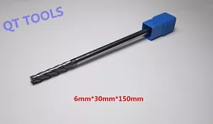 6 mm HRC50 4 flauto gambo extra lungo 150 mm estremità carburo fresatrice CNC - Foto 1 di 4