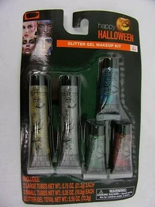New Costume Make Halloween Glitter Gel Kit Face Painting Stage 5 Colors - Picture 1 of 2
