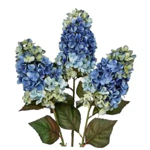 3PCS Fake Flowers Hydrangea Artificial Flowers 28" Long Stem Blue Dark Blue - Picture 1 of 6