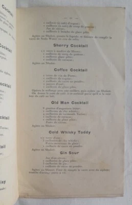 Cocktails Alcoholic Drinks Cookbook Biarritz 1907 American English France 1st Ed - Image 1 of 4