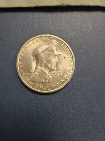 1947 One Peso And Fifty Centavos 90% Silver Douglas MacArthur Liberator Coins Cover