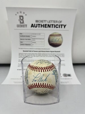Curt Flood Lou Brock Musial Jenkins Signed HOF Legends Baseball Beckett 23 Autos - Image 1 of 4