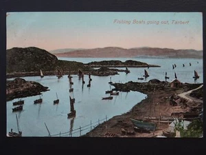 Scotland Argyll Loch Fyne TARBERT Fishing Fleet / Boats Going Out c1908 Postcard - Picture 1 of 3