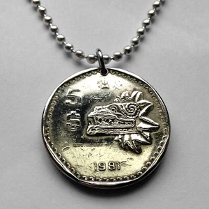1981 Mexico coin pendant Aztec Quetzalcoatl feathered serpent Teotihuacan 001629 - Picture 1 of 6