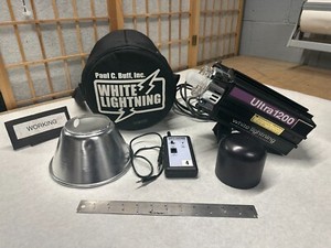 White Lightning Ultra 1200 Monolight Strobe Head Case Power Cord Trigger #4