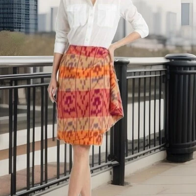 Lauren Ralph Lauren надежном юбка Western Geo печать хлопок льняной женщин Sz 14 новый с Ярлыками - Изображение 1 из 4