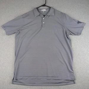 Peter Millar Golf Shirt Men’s XL Blue Striped Summer Comfort Polo McGeorge Logo - Picture 1 of 9