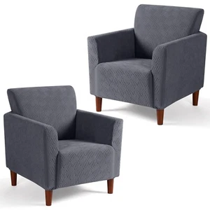 KinCam 2 Pieces Accent Armchair Covers, Stretch Banquet Chair Covers, Arm Cha... - Picture 1 of 7