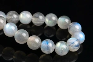 6-7MM Genuine Natural Light Gray Labradorite Beads Grade AA Round Loose Beads 7" - Picture 1 of 3
