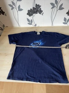 Vintage 2000s Nike Go Like Hell Flame Graphic Shirt Navy Blue size M - Picture 1 of 9