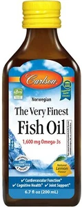 Carlson Labs The Very Finest Fish Oil, 1600mg Omega-3s, Natural Lemon, 200 ml - Picture 1 of 2