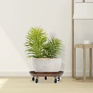 14 Inch Plant Dolly Caddy Stand Heavy Wheel Duty Pot Rolling Black Patio Planter - Picture 1 of 21