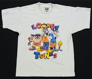 Rare Vintage Looney Tunes Taz Bugs Tweety Sylvester 1996 T Shirt 90s Youth 14-16