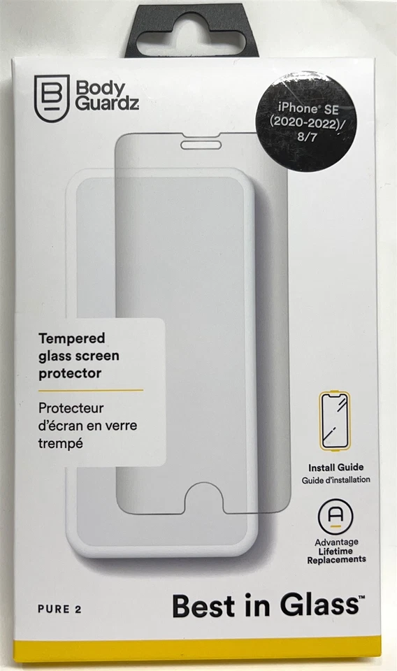 Protector de Pantalla BodyGuardz Pure2 para Apple iPhone SE (2022/2020)/8/7/6s - Transparente Foto 1 de 1