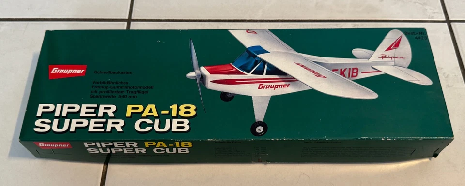 Graupner Piper PA 18 Super Cub Flugzeug Bausatz Schnellbaukasten 4423 Vintage - Bild 1 von 4
