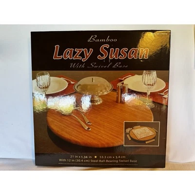 Seville Classics 21" Bambú Lazy Susan con Rodamiento de Bolas de Acero Base Giratoria Foto 1 de 3