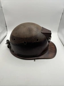 Vintage MSA Coal Miner Fiberglass Helmet Hard Hat Mining Lamp Bracket Skullgard - Picture 1 of 12