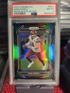 2022 Sam Howell Panini Chronicles Prizm Black Silver PB-10 Rookie Card RC PSA 8 - Picture 1 of 4