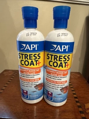 Acondicionador de agua para grifo de acuario API Stress Coat Plus 16 oz - Lote de 2 Foto 1 de 4