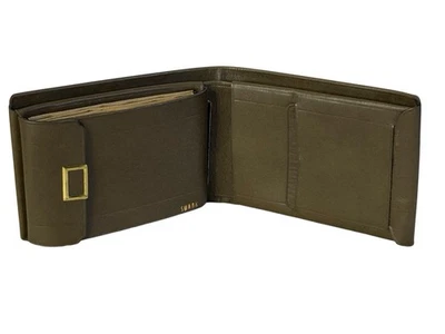 Cartera plegable Swank vintage verde marrón inglés Coach-Hide para hombre plegable Foto 1 de 4