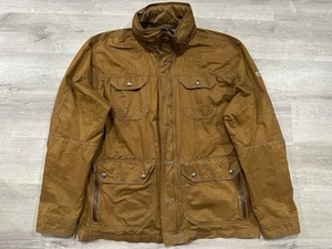 I238 Kuhl Kollusion Jacket Mens XL Hideaway Hood Waxed Cotton Blend Hiking Brown - Picture 1 of 10