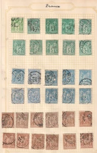 Page of Classic France Stamps 1870-1890 - Peace and Commerce Series - Picture 1 of 1