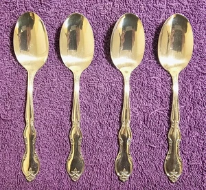 Wm Rogers & Son IS Versilbert 4 Teelöffel Besteck Geschirr - Bild 1 von 4