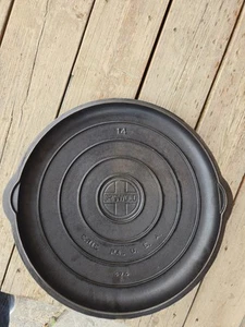 Vintage Original Griswold Block Lettering 14" Cast Iron Lid 474A - Picture 1 of 13