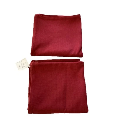 2 Pottery Barn Rustic Basket weave pillow covers 20 X 20  Cranberry Textured - Image 1 of 4