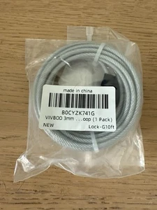3mm 10FT Stainless Steel Security Cable Luggage Lock Safety Cable Wire Gray - Picture 1 of 2